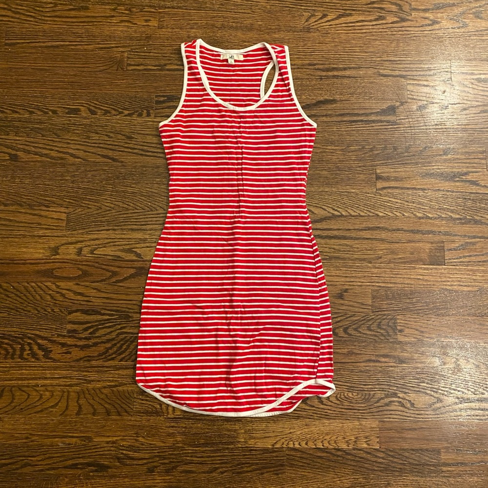 Red and White Stripe Tank Dress